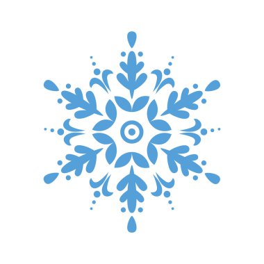 Mavi Kar Tanesi Simgesi. Vektör Kış Arkaplanı. Kar Süslemesi.