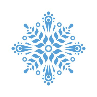 Mavi Kar Tanesi Simgesi. Vektör Kış Arkaplanı.