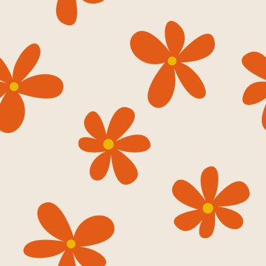 Daisy Deseni. 1970 Biçimli Kusursuz Desen. Basit Çiçek Parmak izleri tekrarlanıyor. Yaz dokusu.