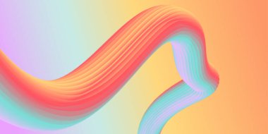 Renkli Sıvı 3d Tasarım Arkaplanı. Soyut Kapak Şablonu. Vektör İllüstrasyonu.