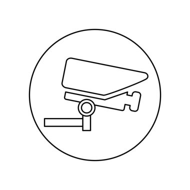 Güvenlik kamerası taslak simgesi. Akıllı ev. Teknoloji sistemi. Vektör illüstrasyonu.