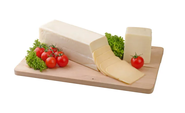 Gouda Edam Peyniri Dilimler Kesme Yolu — Stok fotoğraf