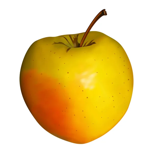 メッシュによって作成された現実的な体積リンゴ ベクターイラスト — ストックベクタ