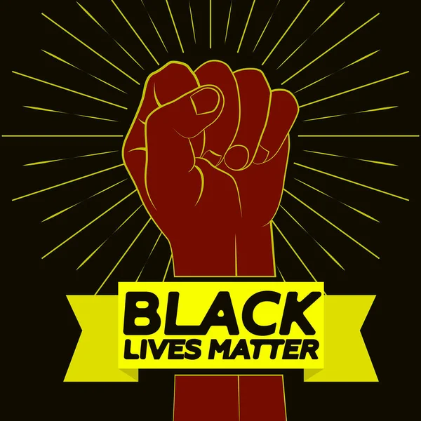 Hand Clenched Fist Clenched Fist Black Lives Matter Vector Illustration — Stock Vector