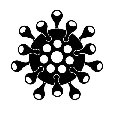 Coronavirus bakterisi. Siyah minimalist simge. Vektör