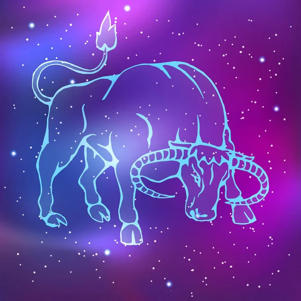 Constellation Taureau Animaux Mythologiques Zodiaque Modèle Minimaliste Avec Des Lignes — Image vectorielle