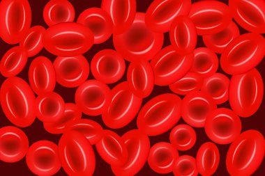 Eritrositler yoğun bir şekilde yan yana bulunurlar. İnsan kanının bileşimi. Vektör illüstrasyonu.