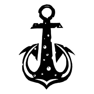 Antika paslı çapa. Eski dekorasyon.