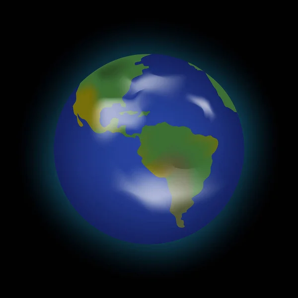 Planeten Jorden Minimalistisk Teckning Vektorillustration — Stock vektor