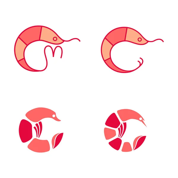 虾的标志 C型和O型 许多不同的虾选择 矢量说明 — 图库矢量图片