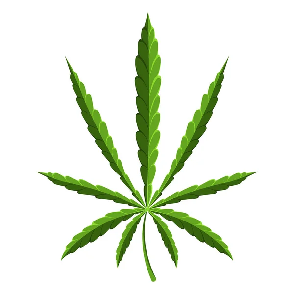 Gröna Blad Marijuana Rastamansk Kultur Vektorillustration — Stock vektor