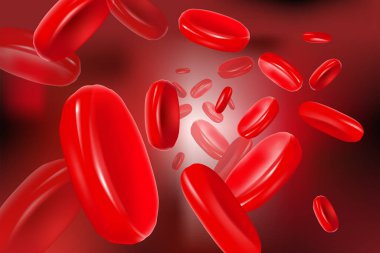 Background from the flow of human erythrocytes. Red biconvex blood cells. Vector illustration clipart