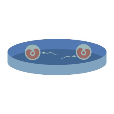 Yumurta ve spermle test tüpü. Logo mu? Yapay döllenme çıkartması ya da amblemi. Vektör illüstrasyonu.