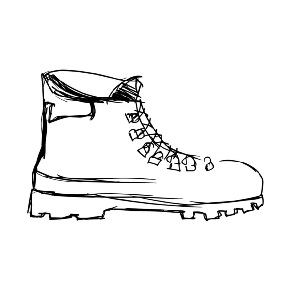 Bir Erkek Ayakkabısının Siyah Beyaz Pirinci Çizgi Çalışması Vektör Illüstrasyonu — Stok Vektör