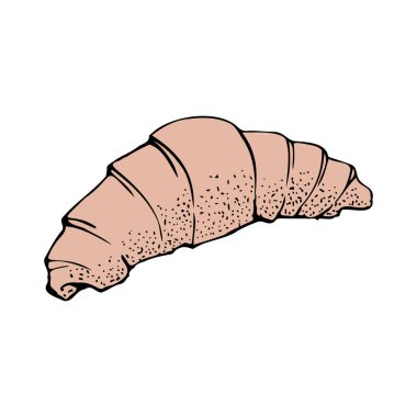 Ay çöreği çizimi. Menü ya da kahve dükkanı tasarımı için içecek tasarımı. Çizgi çalışması. Vektör illüstrasyonu