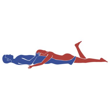 Sex position. Blowjob, oral sex. Minimalistic vector illustration