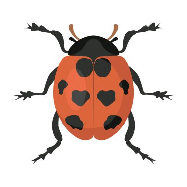 Uğur böceği. Asgari düzenlenebilir illüstrasyon. Burada bir çizim var.