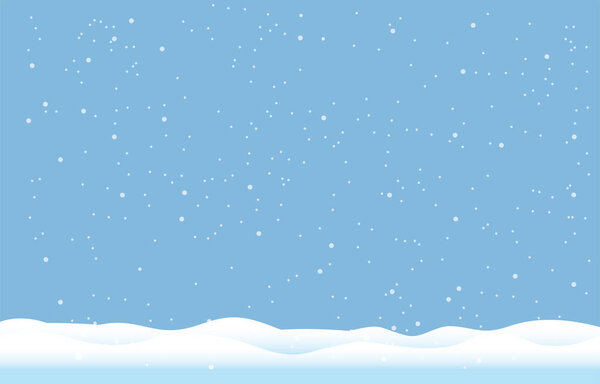 Снежинки и зимний фон, Зимний пейзаж, векторный дизайн
