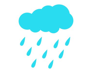 Bulut ve yağmur, yağmur mevsimi, fırtına, vektör tasarımı