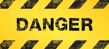 danger warning sign with yellow and black, safety first, vector design