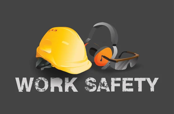 Work Safety Safety Equipment Construction Concept Vector Design — Stock Vector