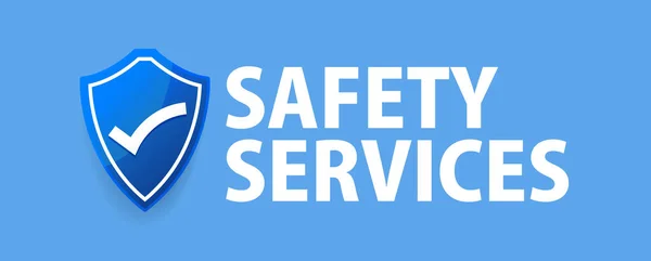 Serviços Segurança Ícone Marca Verificação Escudo Segurança Ilustração Vetorial —  Vetores de Stock