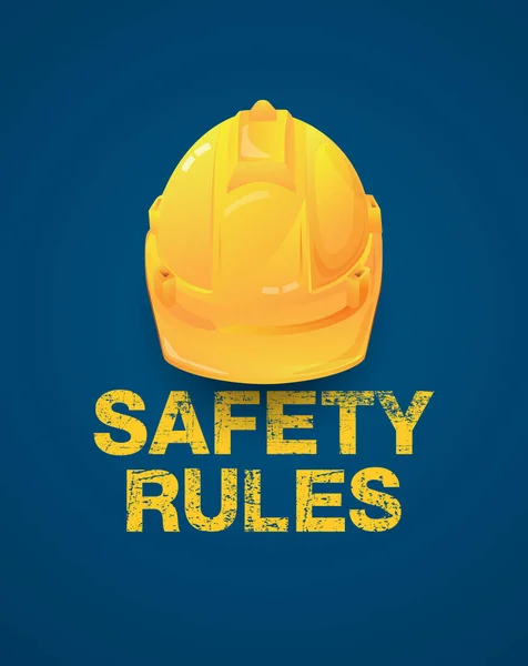 Safety Rules Health Safety First Engineer Helmet Background Vector Illustrator — Stock Vector