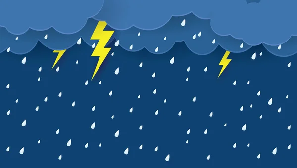 Zware Regenval Donkere Lucht Regenseizoen Bewolking Storm Weer Natuur Achtergrond — Stockvector