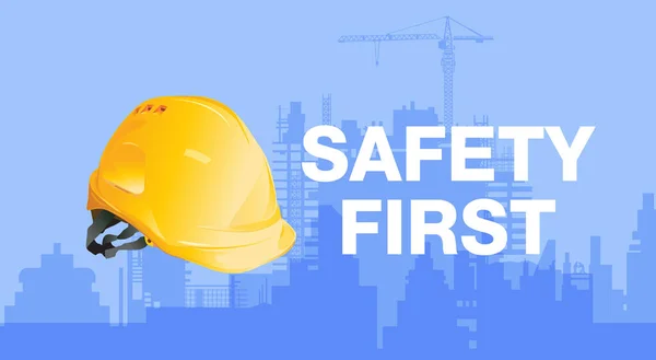 Bezpečnost První Řadě Stavební Koncepce Ochrana Zdraví — Stockový vektor