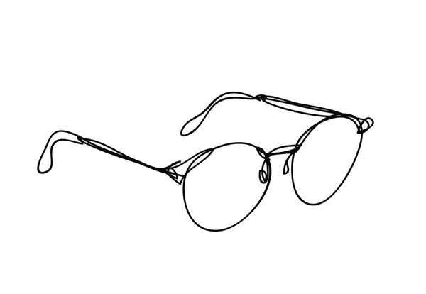 Brýle Styl Kresby Čáry Spojitá Kresba Vektorová Ilustrace — Stockový vektor