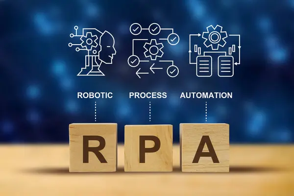 RPA,  Robotic process automation, concept  computer, Robotic process automatisation,  illustration