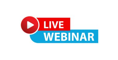 Canlı Webinar Düğmesi, çevrimiçi düğme, vektör illüstrasyonu