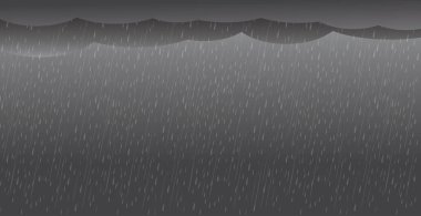 Karanlık gökyüzünde sağanak yağmur