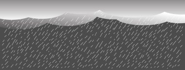 Karanlık gökyüzünde sağanak yağmur, yağmur mevsimi, bulutlar ve fırtına, hava durumu...