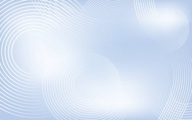 Beyaz Konsantrik Dalga Çizgileri ile Soyut Mavi Gradyan Arkaplanı, vektör çizimi