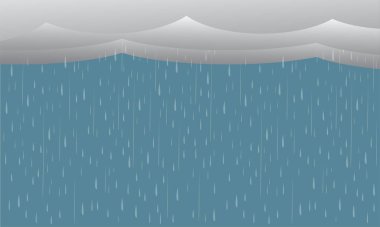 Yağmur ve Fırtına Havası, Kara Gök Havası, Doğal afet, vektör tasarımı.