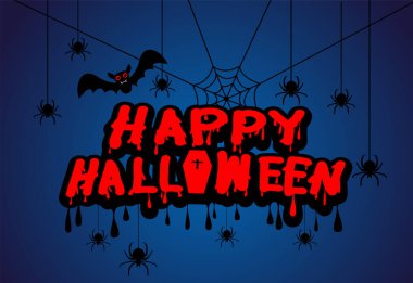 Happy Halloween, silhouette character set collection, Pumpkins and Flying Bats Vector illustration