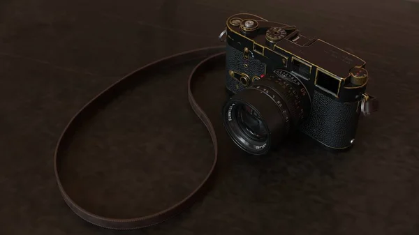 Volle Option Leica Filmkamera Vintage Retro Stil Auf Holztisch Mit — Stockfoto