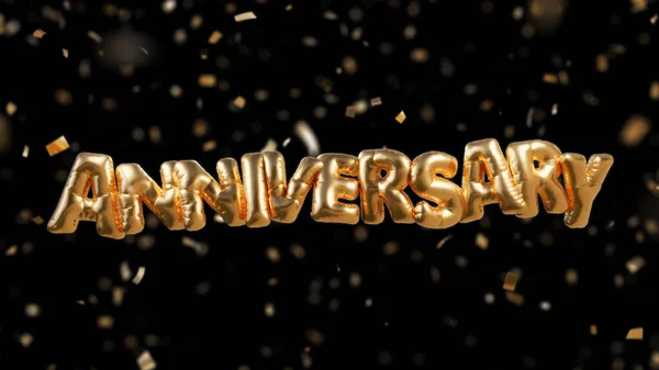 Anniversary Luxury Golden Balloon Confetti — Stock Photo, Image
