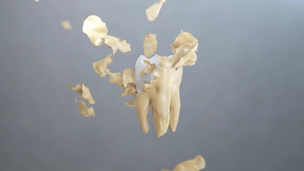 Animace Čištění Deska Všechny Špinavé Odstranění Zubů Zuby Čistí — Stock video