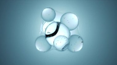 3D Animasyon Küre Baloncukları Kozmetik Güzellik Bilimi Kucak Testi Güzellik kremleri için Doğal Organik Sistem.