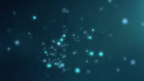 Сині Частинки Відображають Випадковий Рух Блиск Блискавки Іскри Концепція Абстрактного — стокове відео