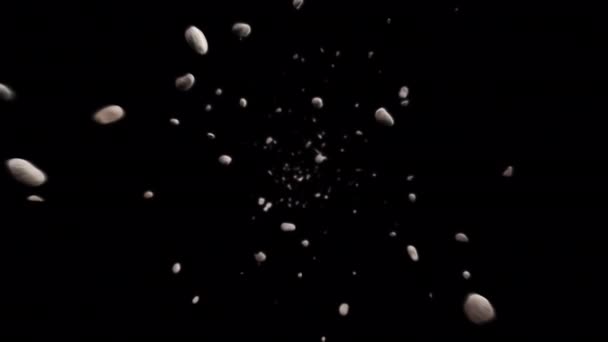 空からの3Dアニメーションの石の塵の雨はアルファのマットを含んでいました — ストック動画