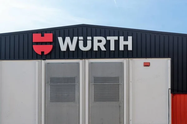 stock image Barcelona, Spain-March 8, 2023. Facade of the Wrth company founded by Adolf Wrth, a world leader in the development, production and sale of fastening and assembly materials