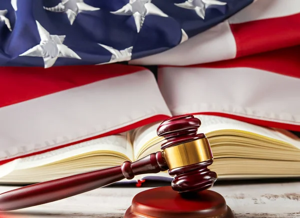 Government Themed Book Flag Gavel Inspire Patriotism Law — Stock Photo, Image
