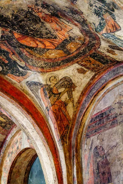 Барселона Испания Августа 2023 Года Картины Потолке Раннероманской Церкви Сан — стоковое фото