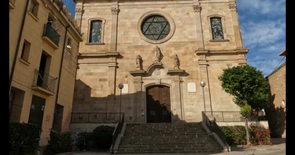Бадалона Испания Ноября 2023 Года Архипелагская Церковь Санта Мария Бадалона — стоковое видео