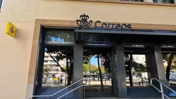 Барселона Испания Марта 2024 Года Мбаппе Входной Двери Correos Публичной — стоковое видео