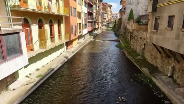 Gérone Espagne Mars 2024 Rivière Ter Traverse Village Médiéval Camprodon — Video