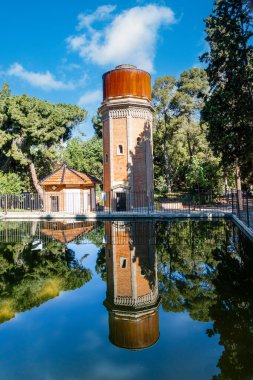 Can Solei and Cal Arns Park in Badalona, Spain. Water tower from 1887. clipart
